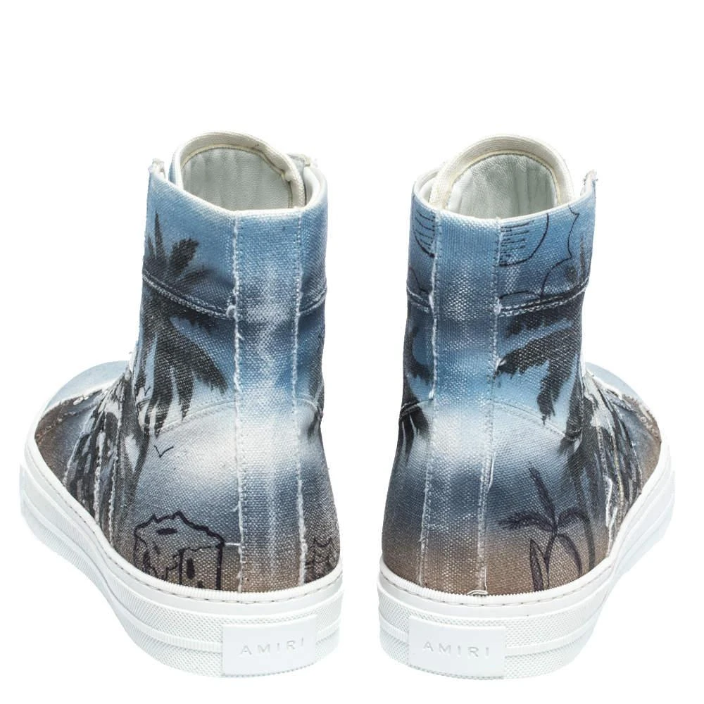 商品[二手商品] AMIRI|Amiri Multicolor Palm Tree Canvas Sunset High Top Sneakers Size 42,价格¥1566,第5张图片详细描述