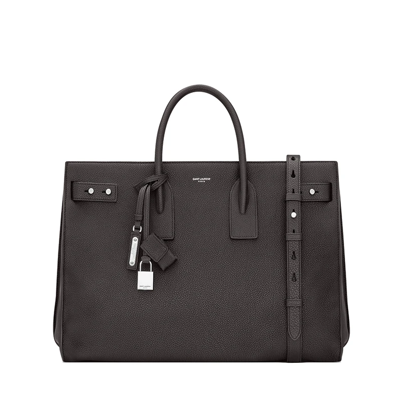 SAINT LAURENT PARIS/圣罗兰 YSL 男士大号风暴灰粒面小牛皮轻便锁可移动皮套头日用手��提斜挎单肩包631526DTI0E1112 商品