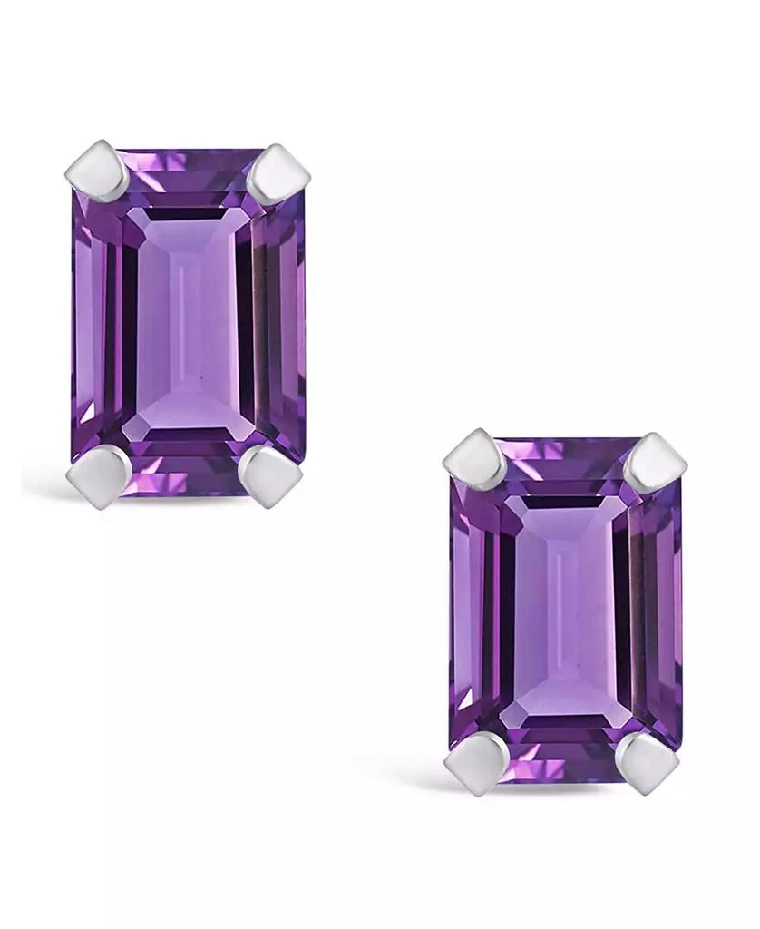 商品Macy's|Gemstone Stud Earrings in 10k White Gold,价格¥515,第3张图片详细描述