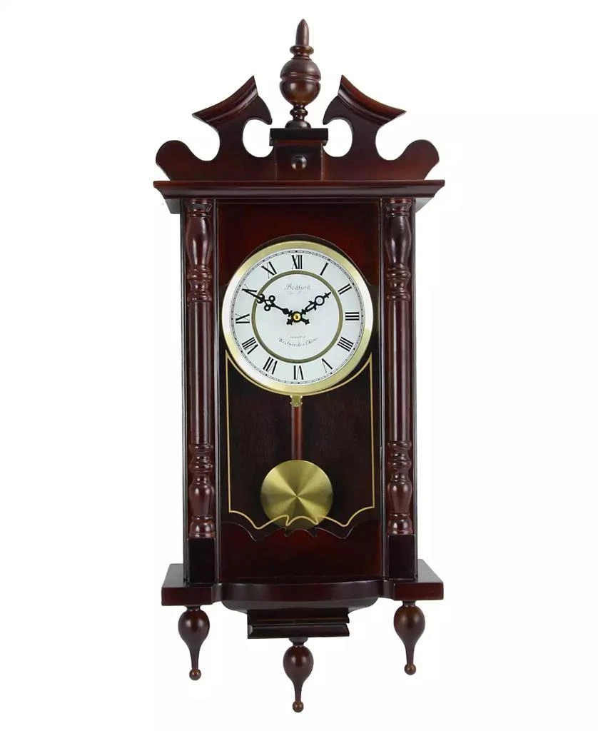 商品Bedford|Clock Collection Classic 31" Chiming Wall Clock with Roman Numerals and a Swinging Pendulum,价格¥1122,第1张图片