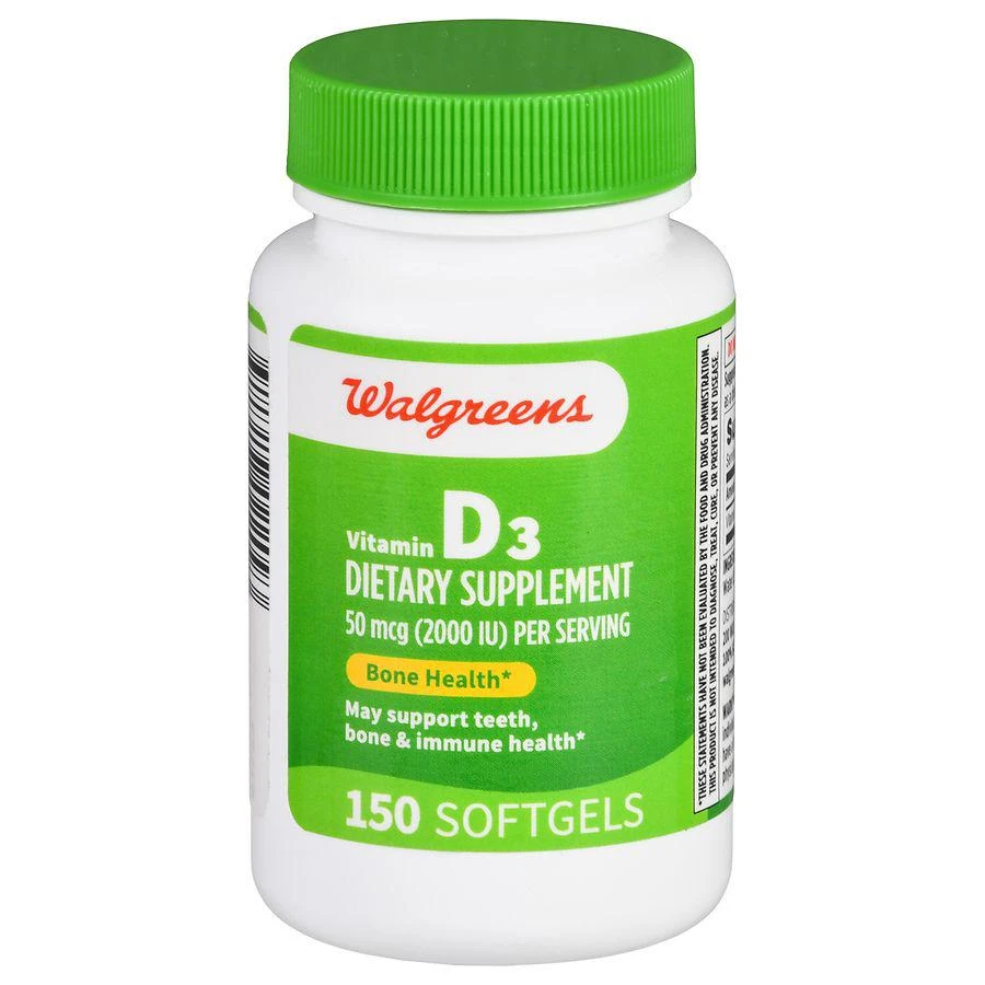 商品Walgreens|Vitamin D3 50 mcg Softgels,价格¥111,第1张图片