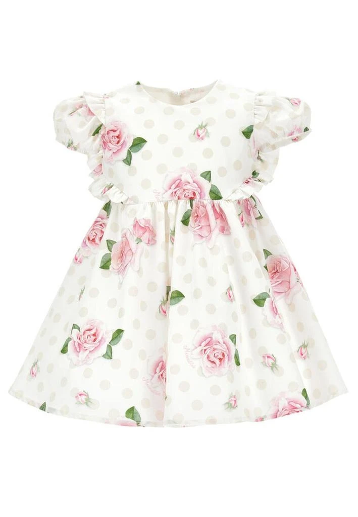 商品MONNALISA|Monnalisa Rose-Printed Cap-Sleeved A-Line Dress,价格¥692,第1张图片