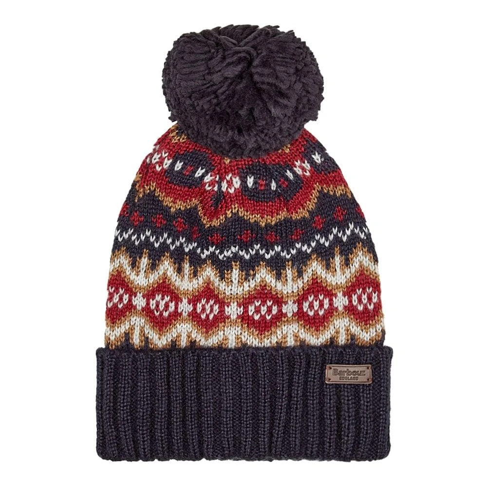 商品Barbour|Barbour Case Fairisle Beanie - Cranberry,价格¥237,第1张图片