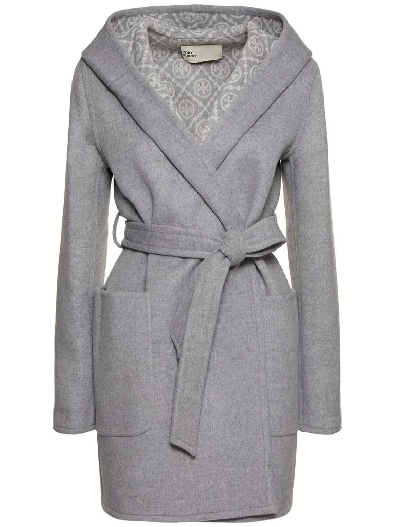 商品Tory Burch|Hooded Wool Wrap Coat,价格¥7886,第1张图片