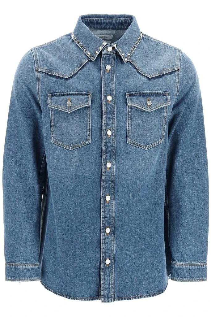 商品Valentino|black Untitled Denim Shirt With Studs,价格¥6885,第1张图片