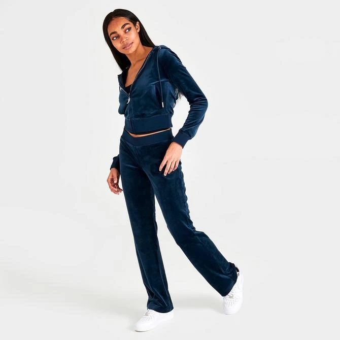 商品Juicy Couture|Women's Juicy Couture OG Big Bling Velour Track Pants,价格¥262,第2张图片详细描述