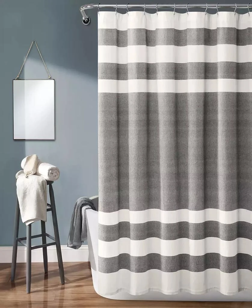 商品Lush Décor|Cape Cod Stripe Yarn Dyed Cotton 72" x 72",价格¥603,第1张图片