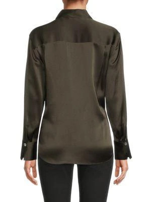 商品Vince|Relaxed Long-Sleeve Silk Shirt,价格¥1028,第2张图片详细描述