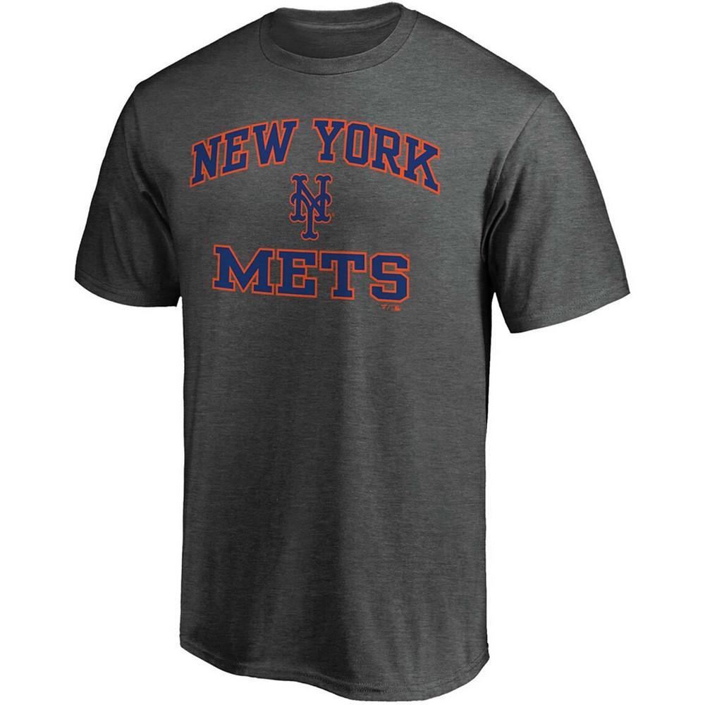 商品Fanatics|Men's Big and Tall Charcoal New York Mets Heart Soul T-shirt,价格¥157,第5张图片详细描述