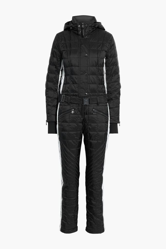 Grete striped quilted hooded down ski suit商品第1张图片规格展示