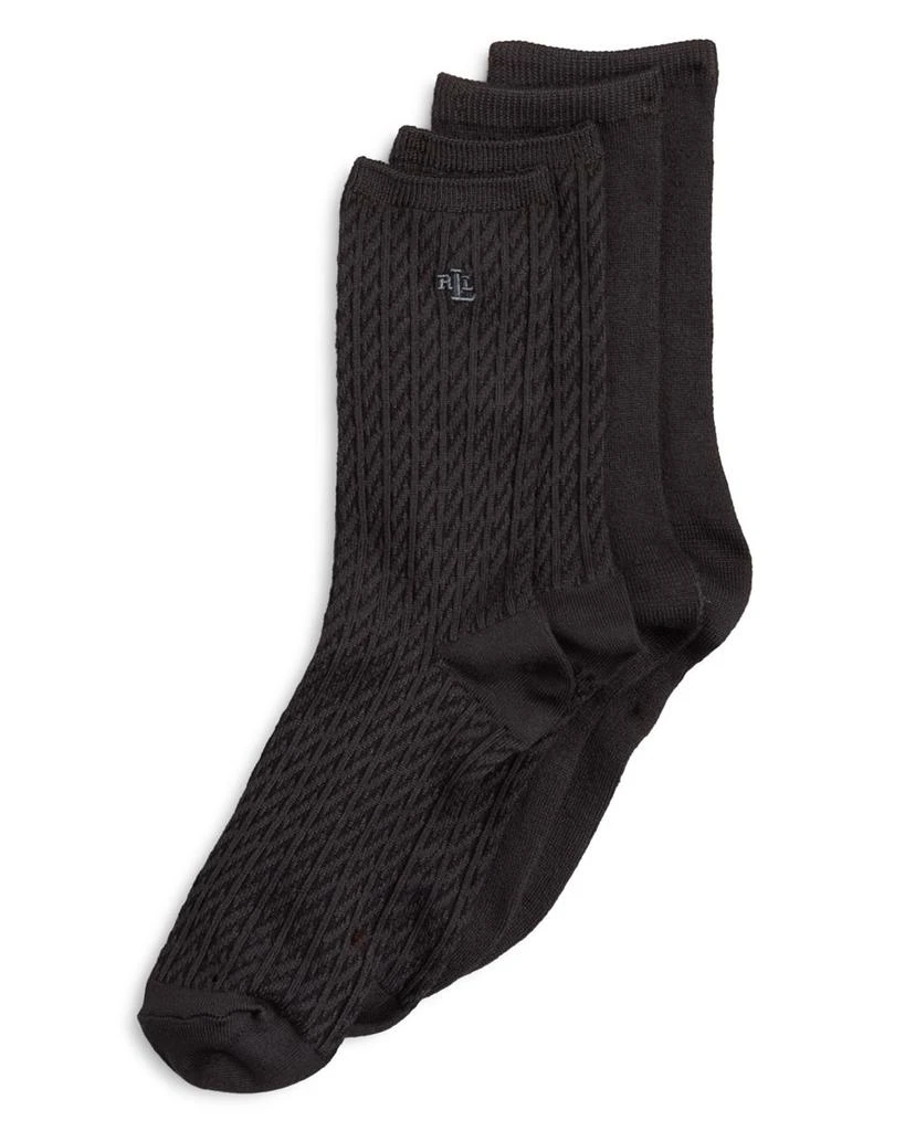 商品Ralph Lauren|Cable Trouser Super Soft Socks, Set of 2,价格¥91,第1张图片详细描述