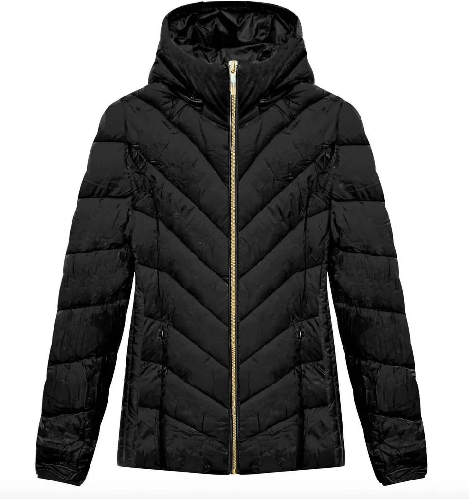 商品Michael Kors|Chevron Quilted Short Packable Jacket In Black,价格¥972,第1张图片