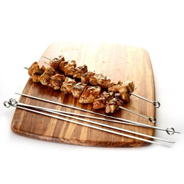 Stainless Steel 14-Inch Barbeque Skewers, Set of 6 商品