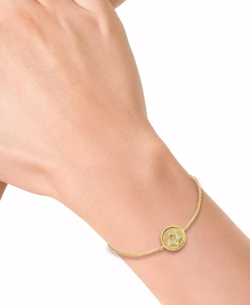 商品Effy|EFFY® Diamond Star of David Disc Bolo Bracelet (1/20 ct. t.w.) in 14k Gold,价格¥3927,第2张图片详细描述