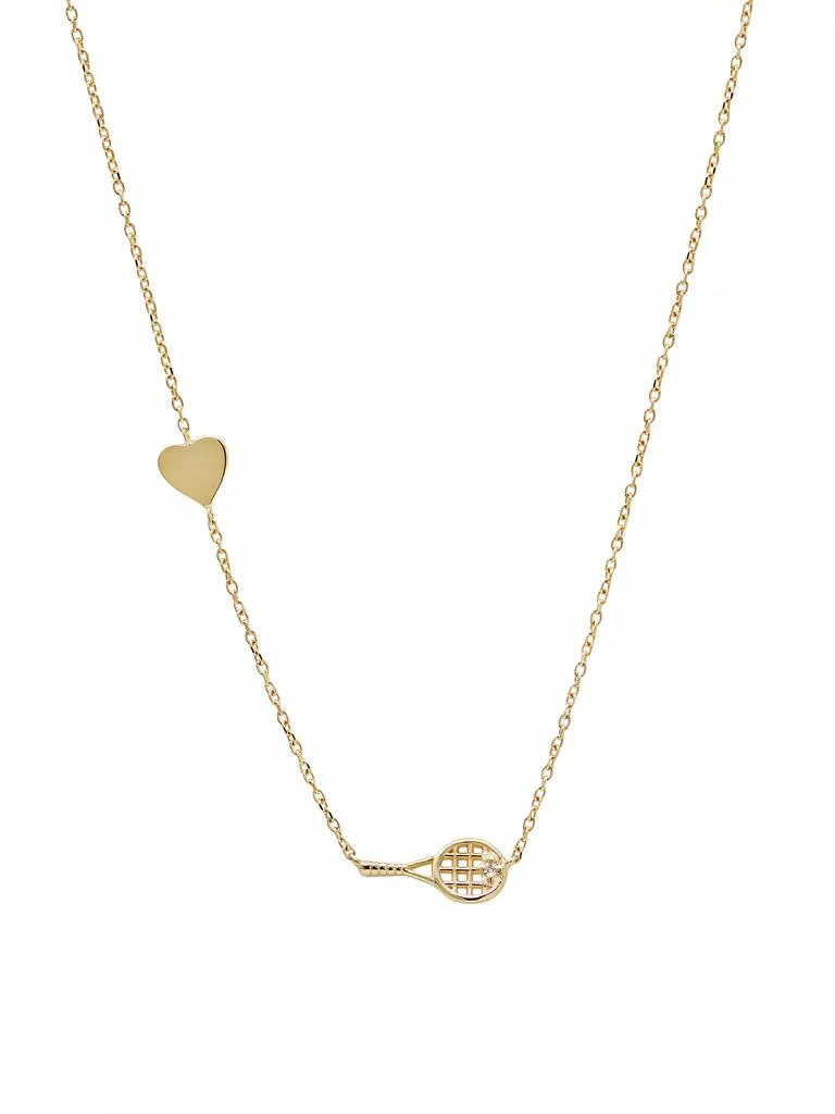 商品Anzie|Love Letter Tennis 14K Yellow Gold & 0.008 TCW Diamond Necklace,价格¥4308,第1张图片