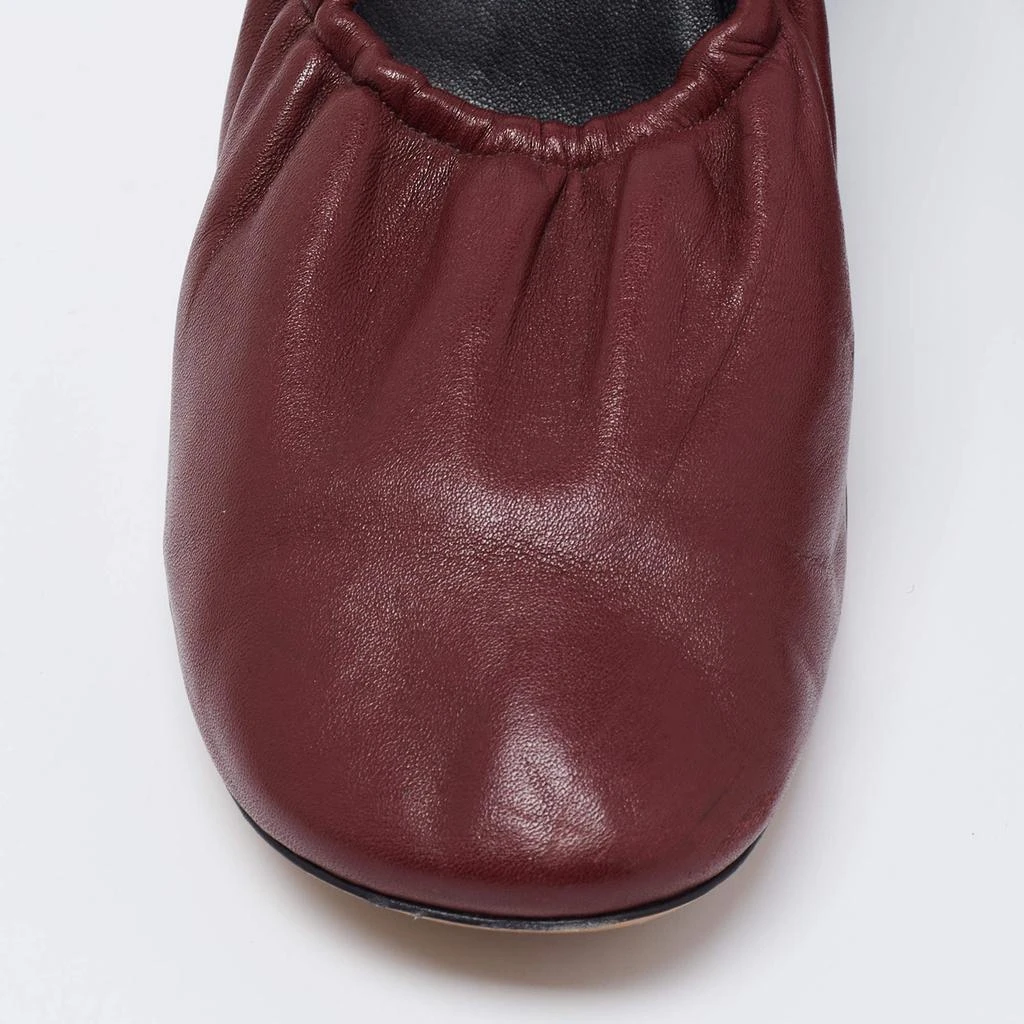 Celine Burgundy Leather Scrunch Block Heel Pumps Size 38 商品