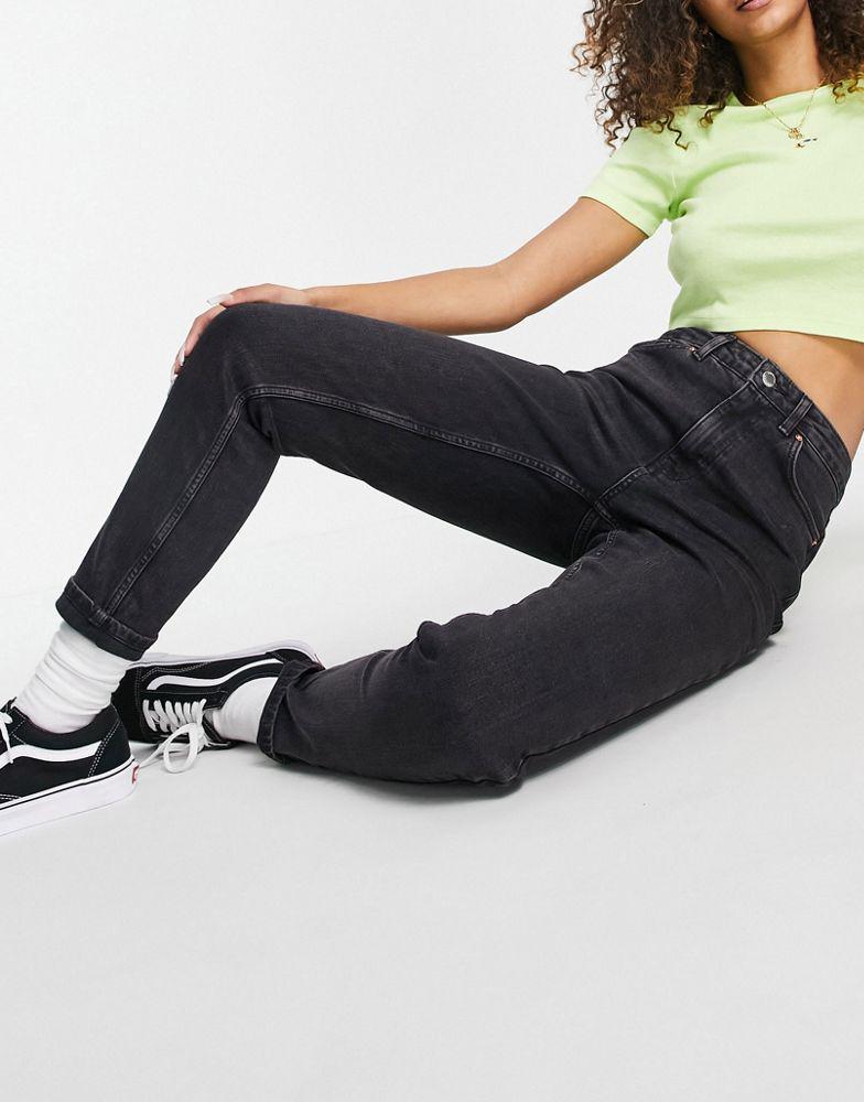 Topshop Premium Mom jean in wash black商品第4张图片规格展示