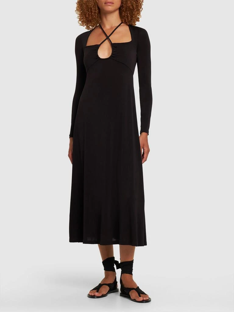 商品JOHANNA ORTIZ|Black Tapestry Of Time Jersey Midi Dress,价格¥2880,第1张图片