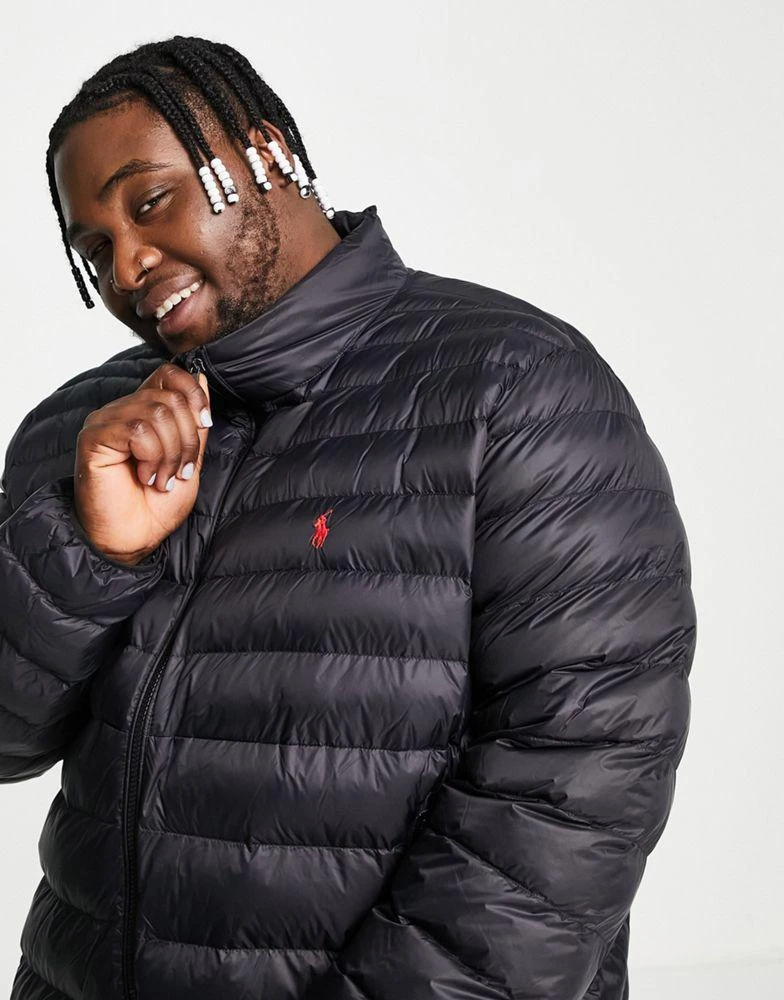 商品Ralph Lauren|Polo Ralph Lauren Big & Tall Terra player logo nylon puffer jacket in black - BLACK,价格¥2220,第4张图片详细描述