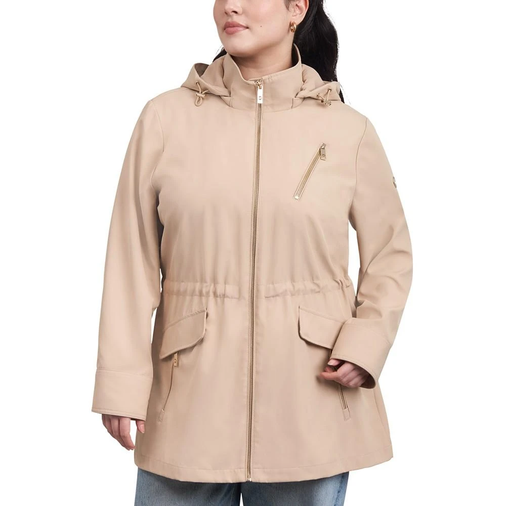 商品Michael Kors|Women's Plus Size Hooded Water-Resistant Anorak Coat,价格¥1497,第1张图片