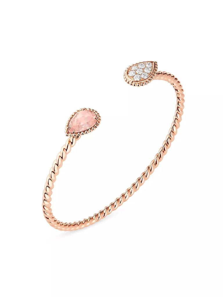 商品Boucheron|Serpent Bohème 18K Rose Gold, 1.36 TCW Diamond & Pink Quartz Cuff,价格¥53980,第1张图片