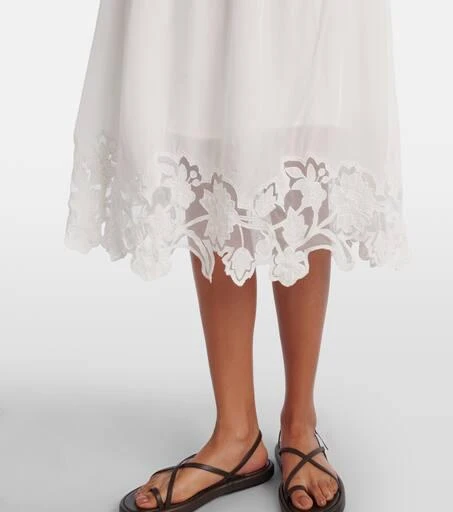 商品Velvet|Bianca lace-trimmed midi dress,价格¥2205,第5张图片详细描述