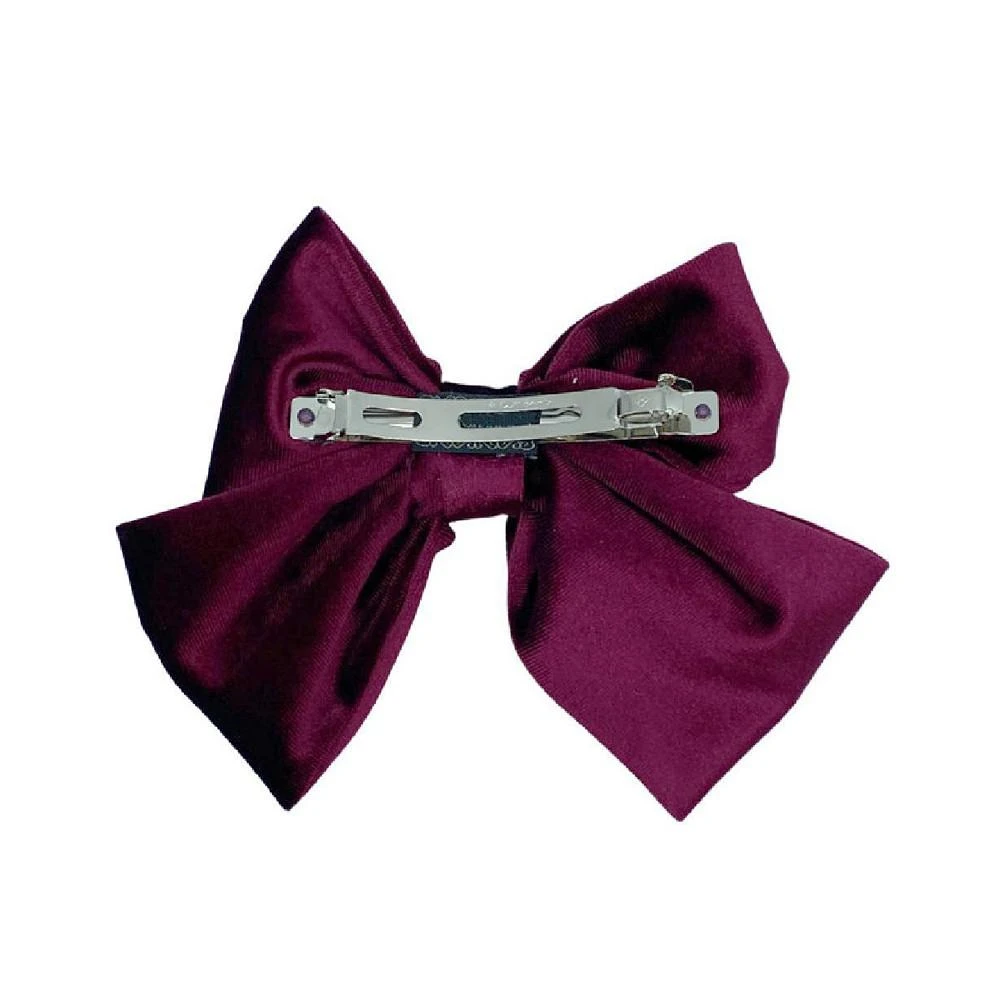 商品Headbands of Hope|Women's Timeless Velvet Bow Barrette - Dark Red,价格¥40,第3张图片详细描述