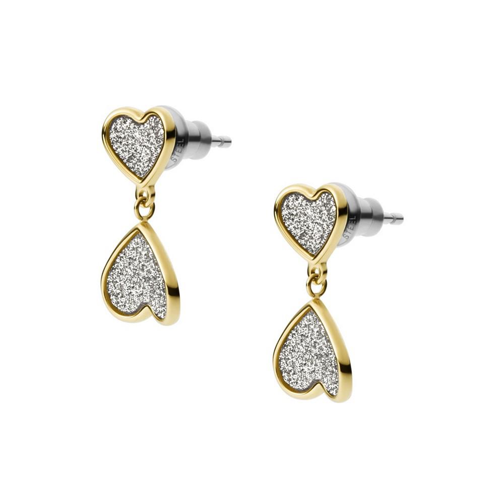 Sutton Classic Valentine Stainless Steel Heart Stud Earrings商品第2张图片规格展示