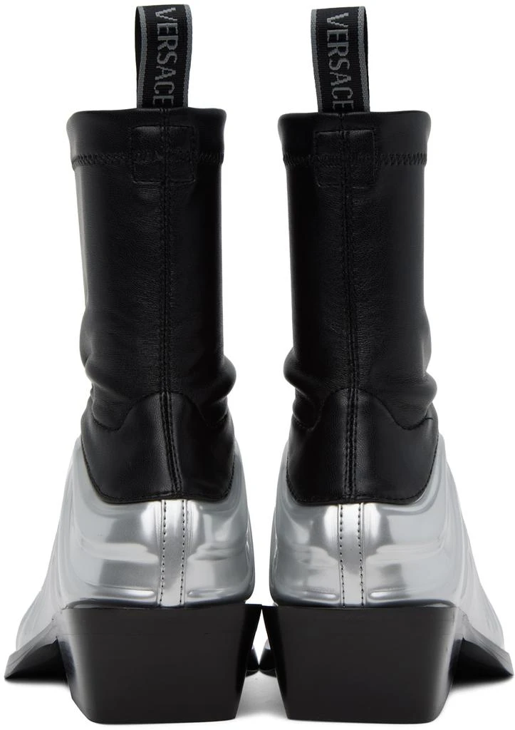 商品Versace|Black & Silver Solare Boots,价格¥8637,第2张图片详细描述