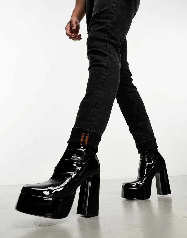 商品Koi Footwear|KOI platform heeled ankle boots in black patent,价格¥428,第2张图片详细描述