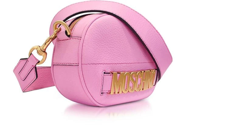 商品Moschino|Moschino 摩斯基诺 粉红色皮革椭圆斜挎包配金色logo,价格¥3143,第2张图片详细描述