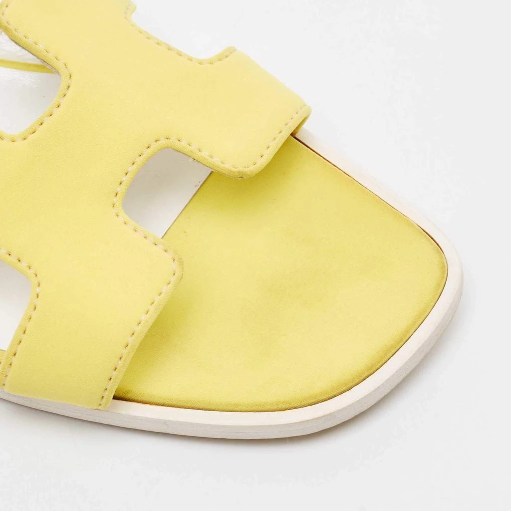 Hermes Yellow Fabric Oran Flat Slides Size 37 商品