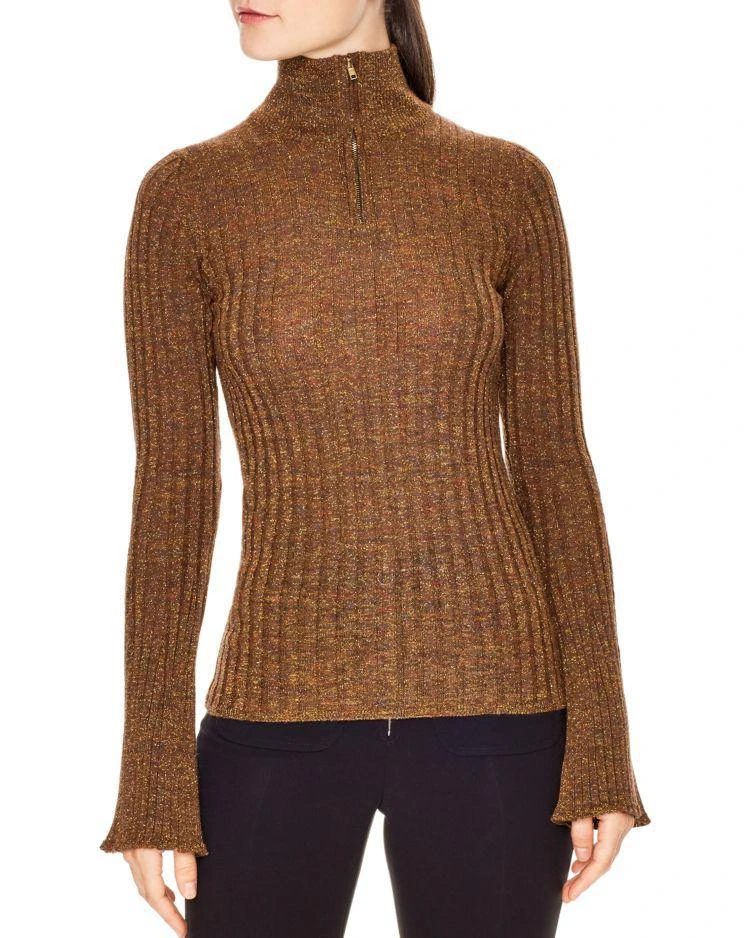 商品Sandro|Precilia Ribbed Shimmer Sweater,价格¥1101,第1张图片