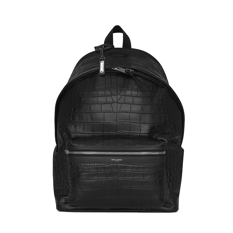SAINT LAURENT PARIS/圣罗兰 YSL 男士小牛皮鳄鱼压纹皮革YSL压花拉链口袋城市双肩包534967DZE2F1000 商品