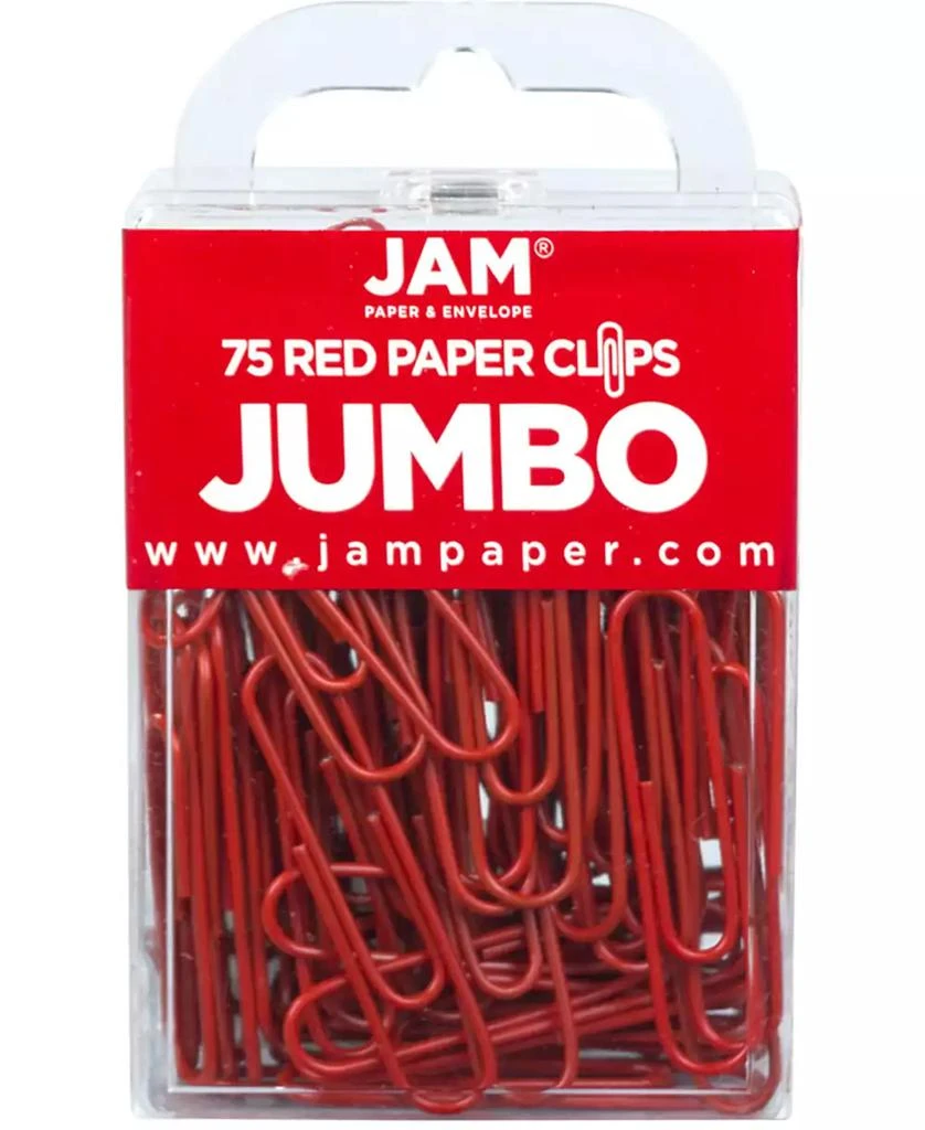 商品JAM Paper|Colorful Jumbo Paper Clips - Large 2" - Paperclips - 75 Per Pack,价格¥62,第1张图片