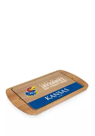 商品Toscana|Ncaa Kansas Jayhawks Billboard Glass Top Serving Tray,价格¥651,第1张图片