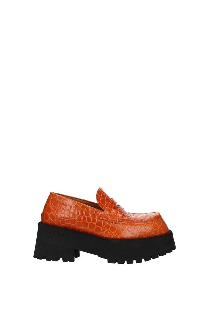 商品Marni|Loafers Leather Orange Dragon Fire,价格¥3032,第1张图片