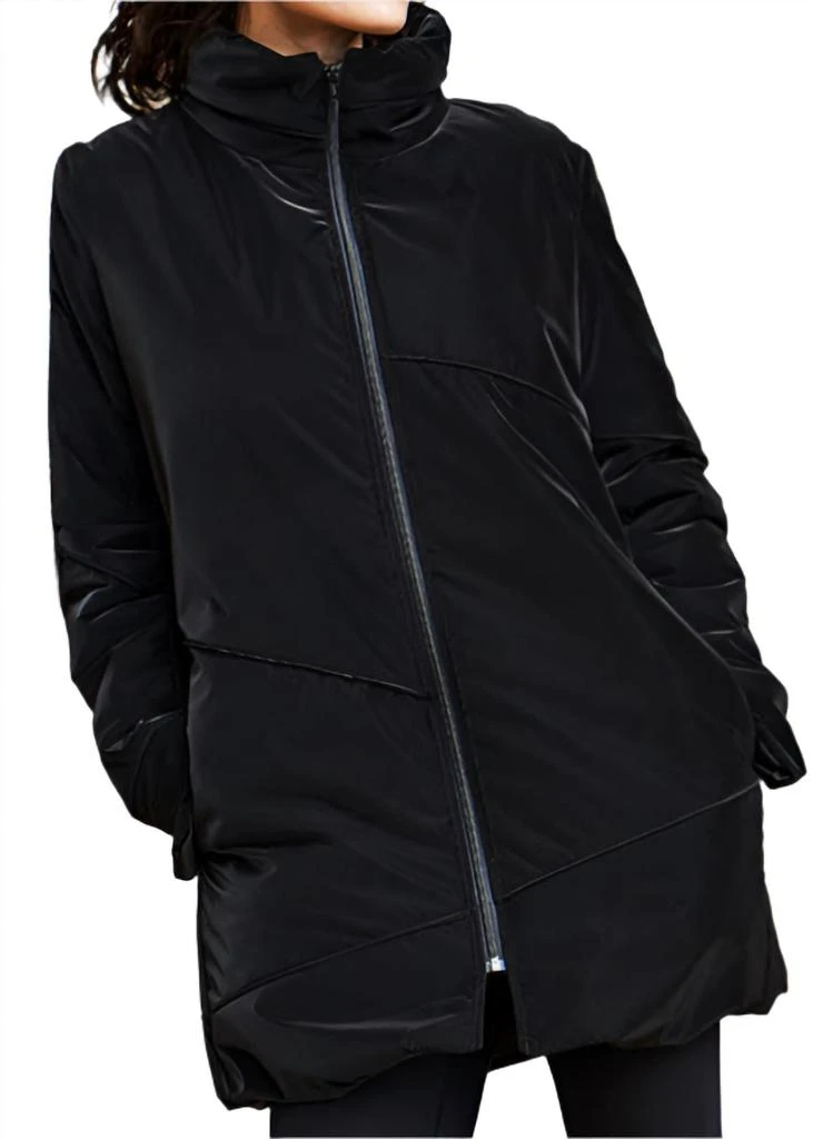 商品MYCRA PAC|Stitch Velvet Raincoat In Black,价格¥1666,第1张图片