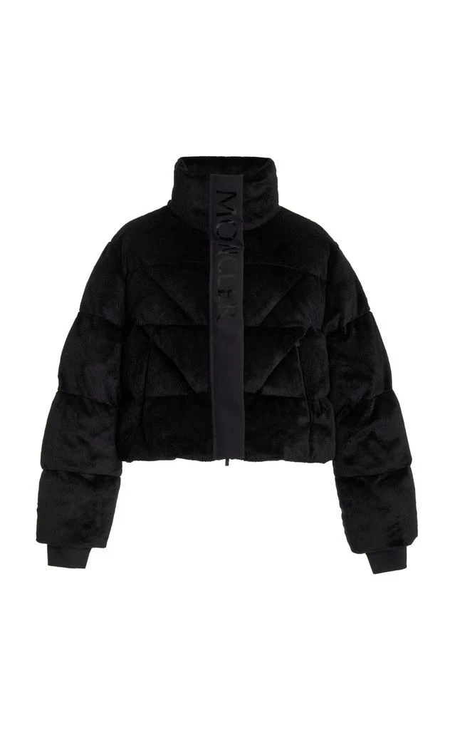 商品Moncler|Moncler - Women's Bourdon Cropped Velvet Down Jacket - Black - 1 - Moda Operandi,价格¥14316,第1张图片
