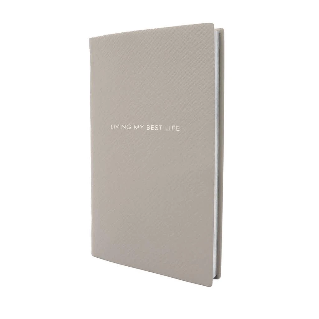 商品SMYTHSON|Smythson Living My Best Life Panama Notebook in Light Steel,价格¥149,第1张图片