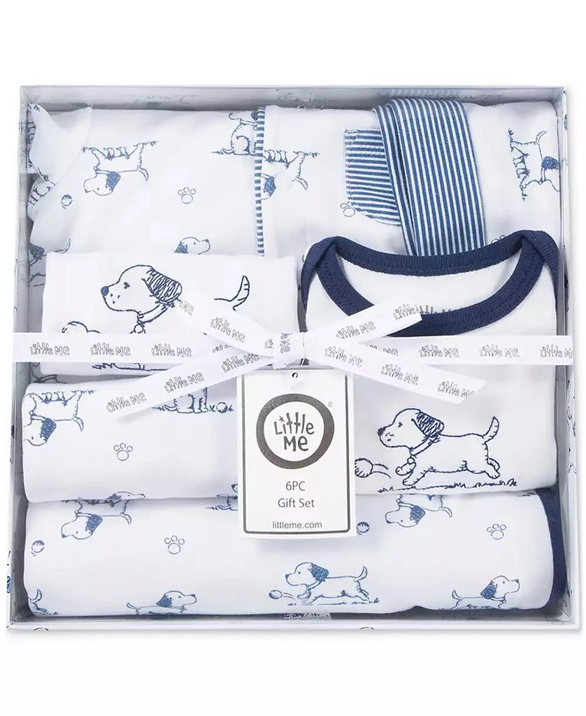 商品Little Me|Baby Boys Cotton Puppy Toile Gift Box, 6 Piece Set,价格¥371,第4张图片详细描述