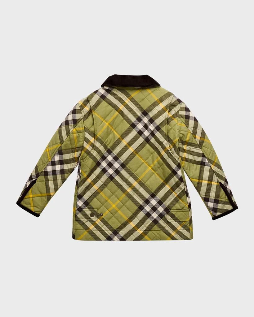 商品Burberry|Boy's Grayson Check Quilted Jacket, Size 3-14,价格¥2280,第2张图片详细描述