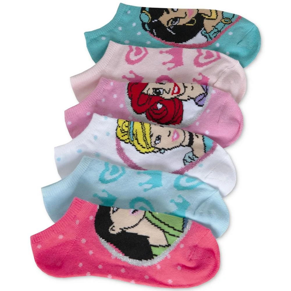 商品Disney|Disney's® Princesses No Show Socks, 6-Pack, Little Girls & Big Girls,价格¥108,第1张图片