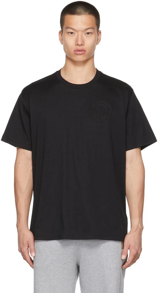 商品Burberry|黑色 Logo Graphic Oversized T 恤,价格¥4378,第1张图片