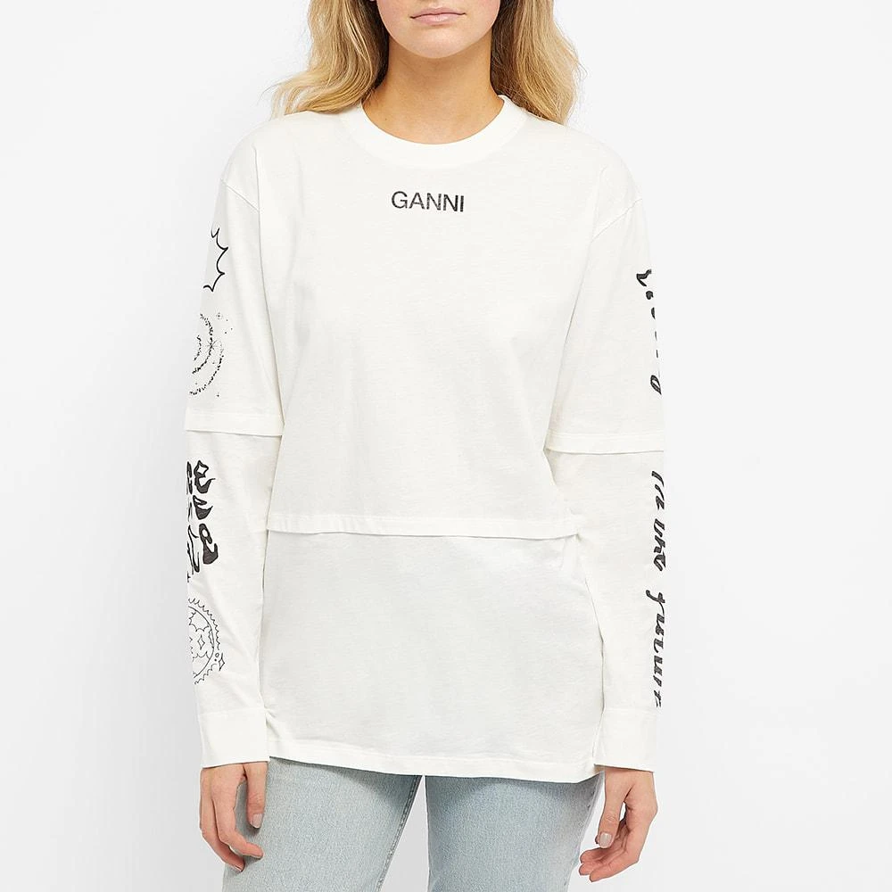 商品Ganni|GANNI Long Sleeve Icon Symbols Top,价格¥765,第3张图片详细描述