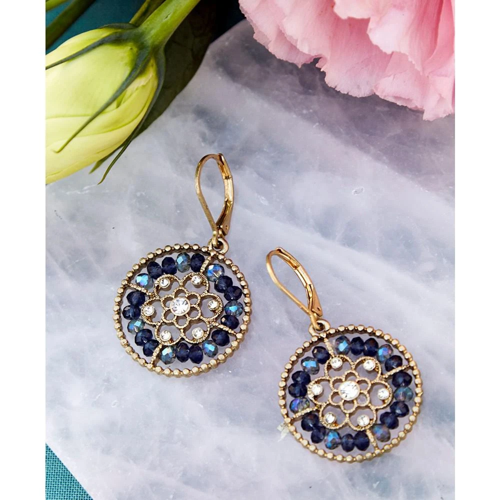 商品Lonna & Lilly|Gold-Tone Crystal & Bead Openwork Drop Earrings,价格¥179,第3张图片详细描述