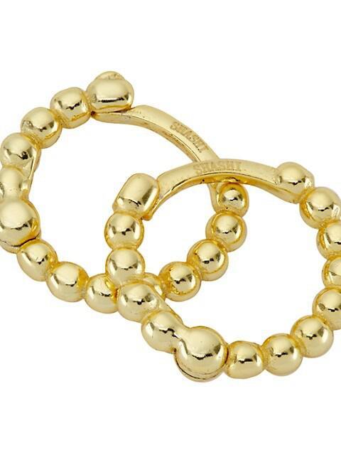商品Shashi|Katerina 14K Gold Vermeil Pebble Huggie Hoops,价格¥417,第5张图片详细描述