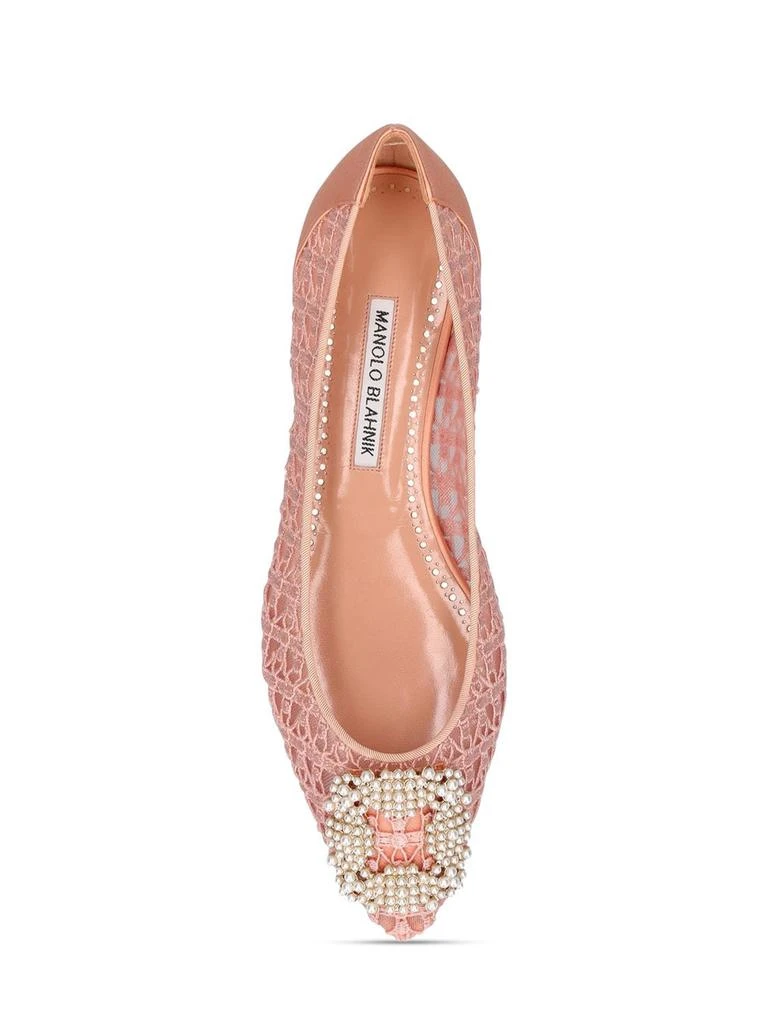 商品Manolo Blahnik|10mm Hangisi Embellished Lace Flats,价格¥8997,第4张图片详细描述