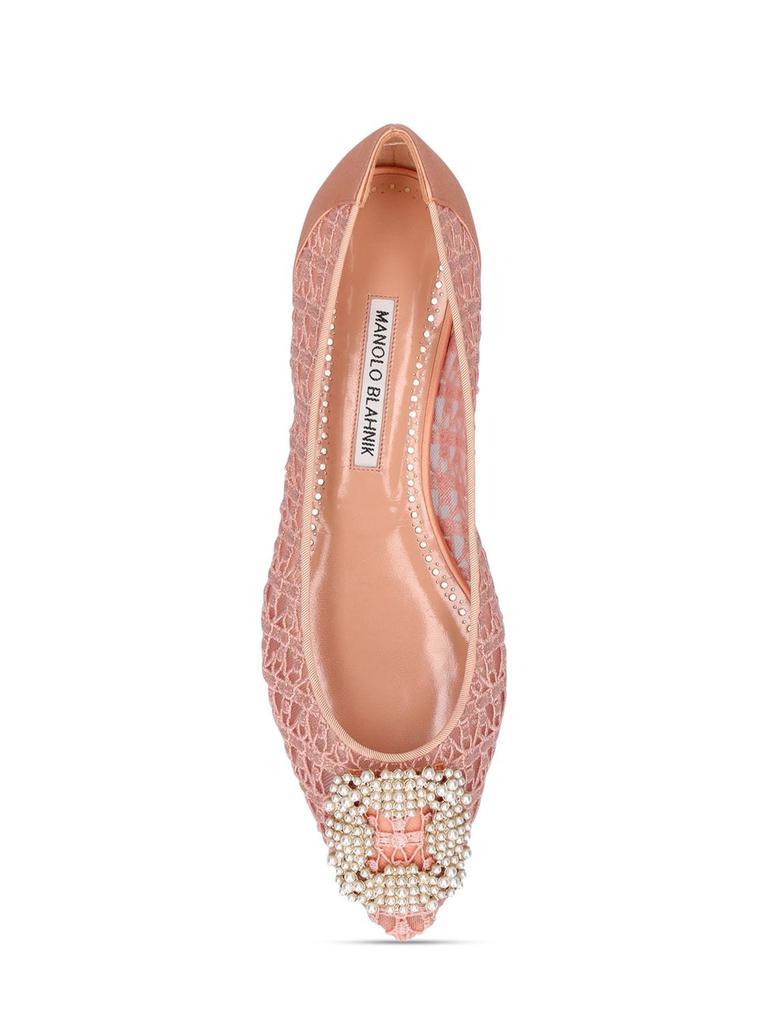 商品Manolo Blahnik|10mm Hangisi Embellished Lace Flats,价格¥8807,第4张图片详细描述