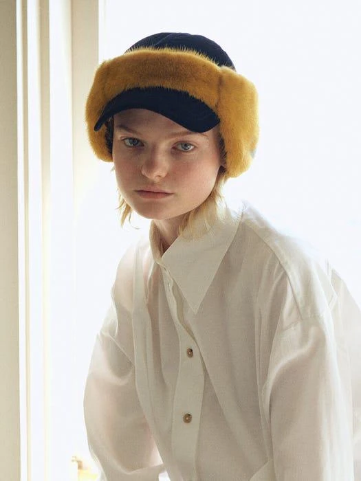 商品SHINJEO|Kimmy Earmuffs _ Mustard / Light blue,价格¥3718,第2张图片详细描述